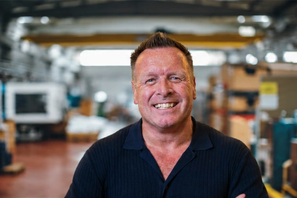 Gavin Page in an engineering workshop